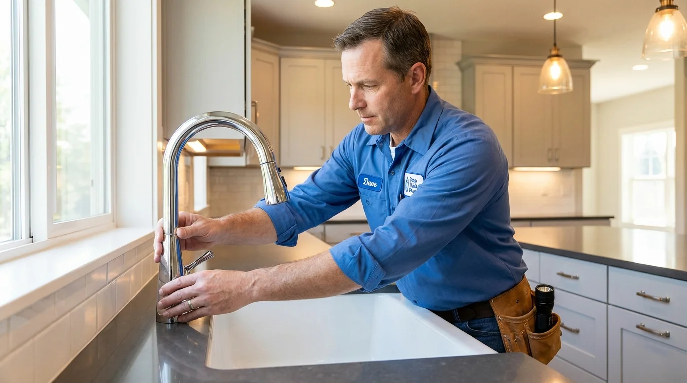 Kitchen faucet installation by Johns Plumbing LLC in Morganville